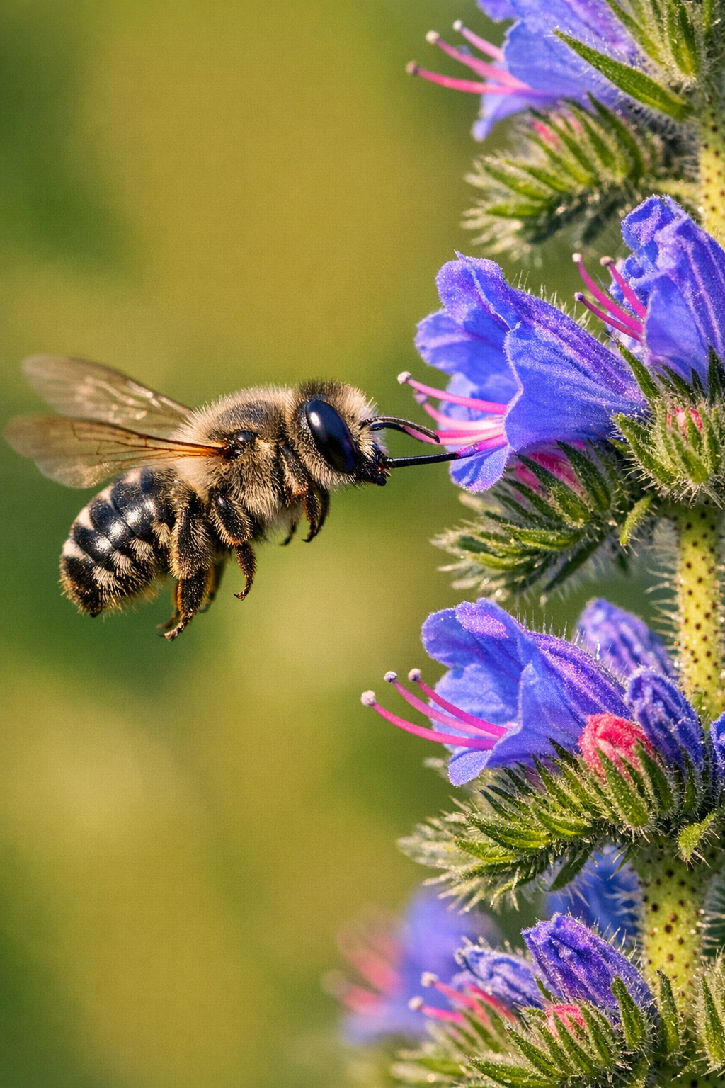 Natternkopf-Mauerbiene an Echium vulgare – spezialisierte Wildbiene